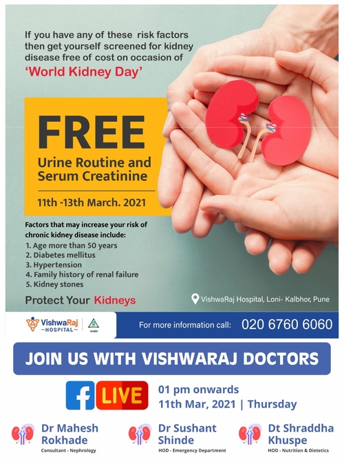 Protect your Kindenys with free Urine Routine and Serum Creatinine tests|Priime Nephrocare|Hadapsar,Pune