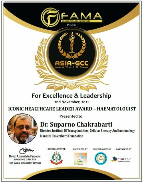 Iconic Healthcare Leader Award - Haematologist Presented to Dr. Suparno Chakrabarti|Dr Sarita Jaiswal|Near Paschim Vihar East Metro Station,New Delhi