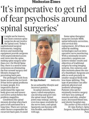 Overcome fear of Spine surgeries - Dr Ajay Kothari - Dr. Ajay Kothari - Spine Surgeon | Shivaji Nagar, Pune
