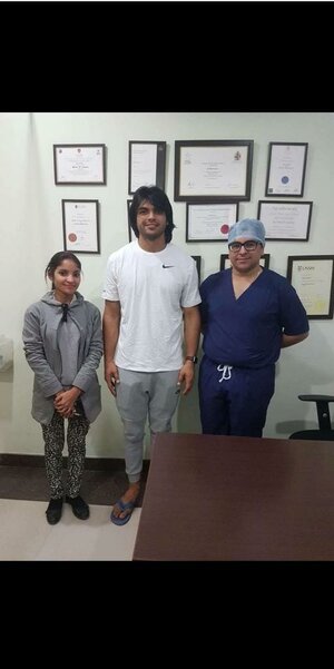 Photo : Dr. Arora successfully treats Gold Medalist Neeraj Chopra- Olympic Player