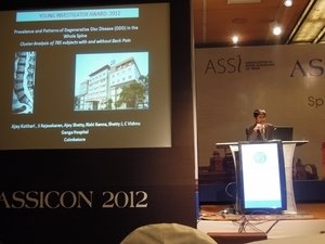 Young Investigator Award 2012 New Delhi at ASSICON 2012 - Dr. Ajay Kothari - Spine Surgeon | Shivaji Nagar, Pune